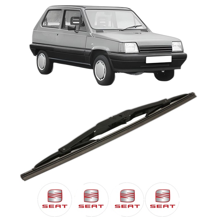 Stergator lamela spate SEAT MARBELLA (28A) din 1986 - 1998, pentru luneta auto, Bosch Twin, din cauciuc siliconat rezistent, 4 Stickere Auto SEAT