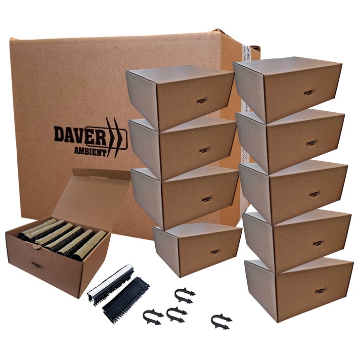 Brida tacker pentru fixare teava pardoseala Ø14-18 mm, pachet promotional Daver cu 28x300 buc