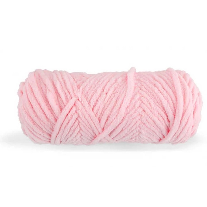 Akril fonal, 100g - halvány rózsaszín