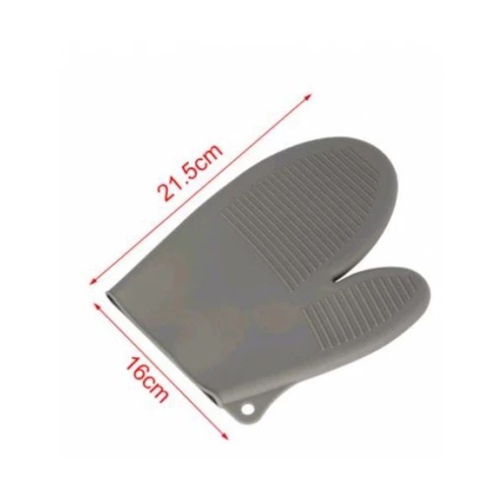 Szürke prémium szilikon sütőkesztyű – 21,5×16 cm