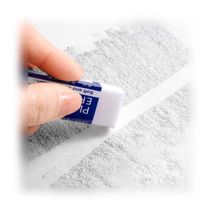 1 Buc Radiera alba 2B pentru elevi｜Instrument de scris pentru examene si desen｜Rechizite scolare｜Stergere curata｜Radiera en-gros