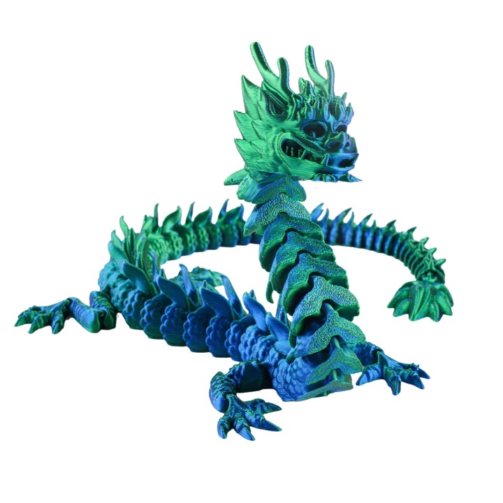3D принтиран кристален дракон, с подвижни стави, креативна декорация, фигурка, зелен подарък, 45 см