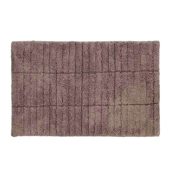 Covorase baie Zone Denmark, model Tiles, 100% bumbac, antiderapant, 50x80cm, taupe