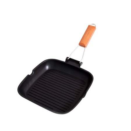 Tigaie grill Grunberg, 24 cm, Capac, Negru
