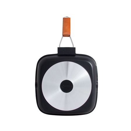 Tigaie grill Grunberg, 24 cm, Capac, Negru