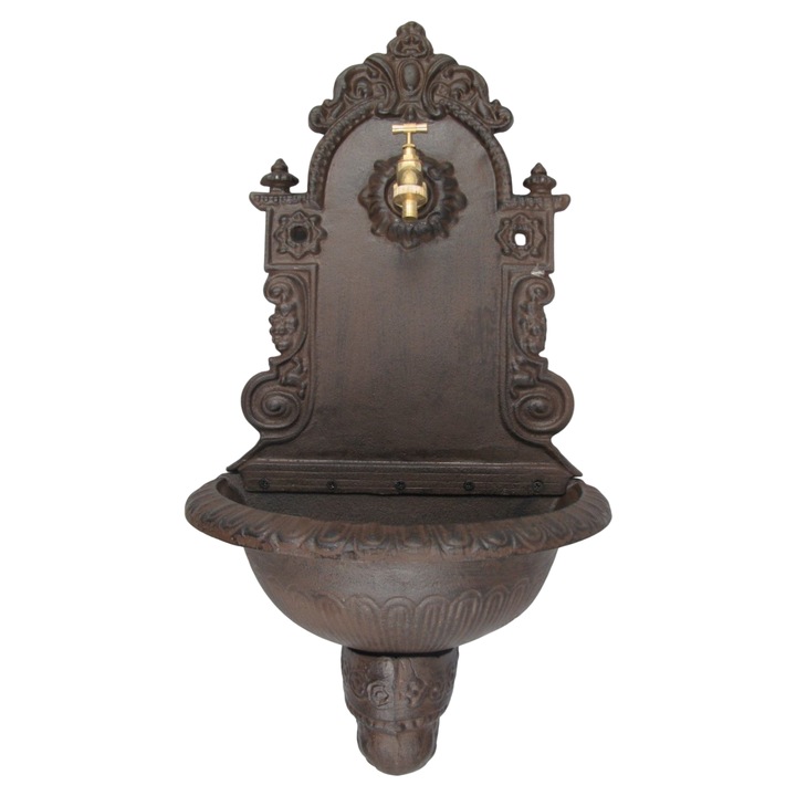 Fantana de perete din fonta masiva, cismea rezistenta o viata intreaga, H. 75 cm