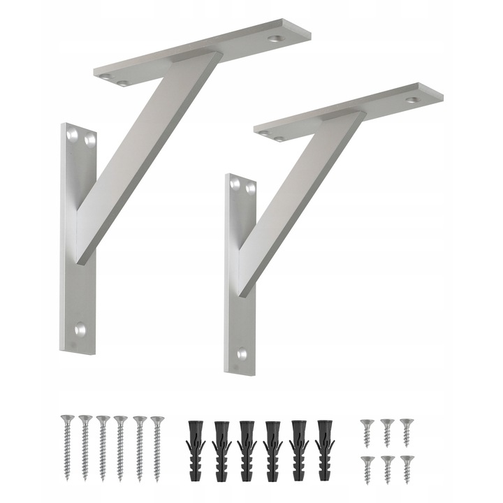 Suport 3 elemente, FEST, 180 mm, aluminiu natural, capacitate 35 kg