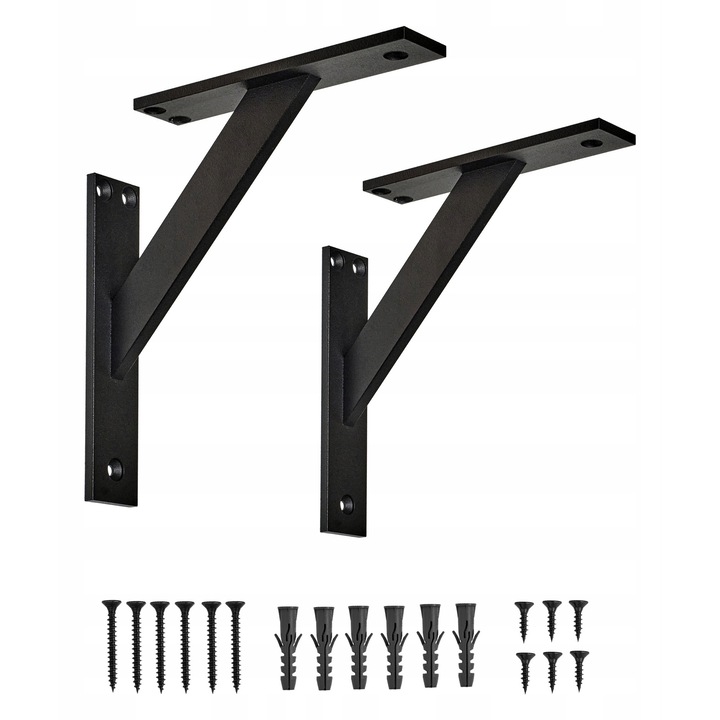 Suport 3 elemente, FEST, 180 mm, aluminiu anodizat, negru, capacitate 35 kg