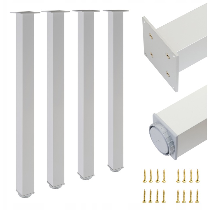 Комплект 4 крака от алуминий 60x60 мм, В-820 мм, ФЕСТ, регулируеми, цвят алуминий