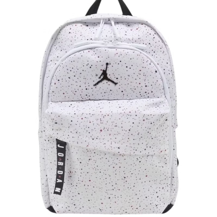 Hátizsák, Jordan, Jumpman Patrol uniszex, fehér pöttyös, 48 x 28 x 16cm