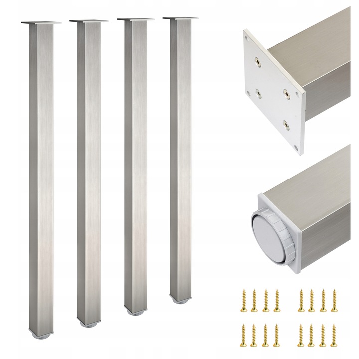 Set 4 picioare Inox 60x60mm H-1100mm, FEST, reglabil, 100kg/picior