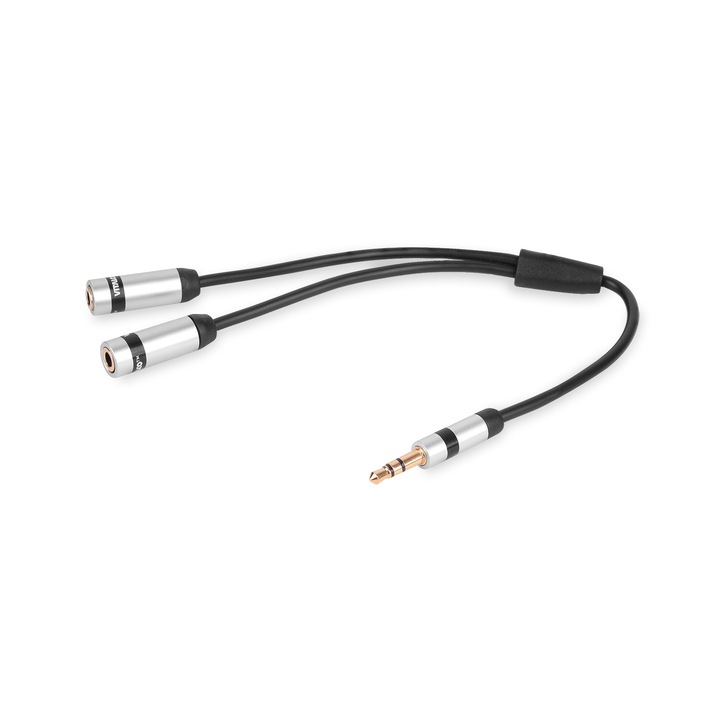 Аудио адаптер Жак 3,5мм стерео, 2х Жак 3,5мм стерео, Виталко, 15см