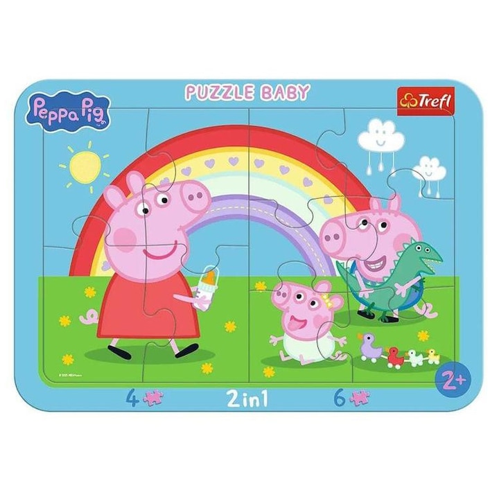 Trefl Пъзел с рамка от 10 части - Прасенцето Пепа (80030)