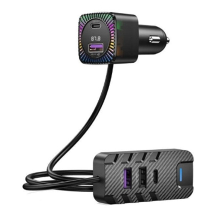 Modulator MP3 OMC cu funcție handsfree Bluetooth V5.3, microfon încorporat, DC12-24V, 1.5m, 34.7x34.7x75mm