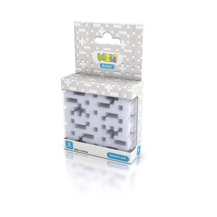 Meli Basic építőlap, 6 darabos készlet, 8x8cm, szürke