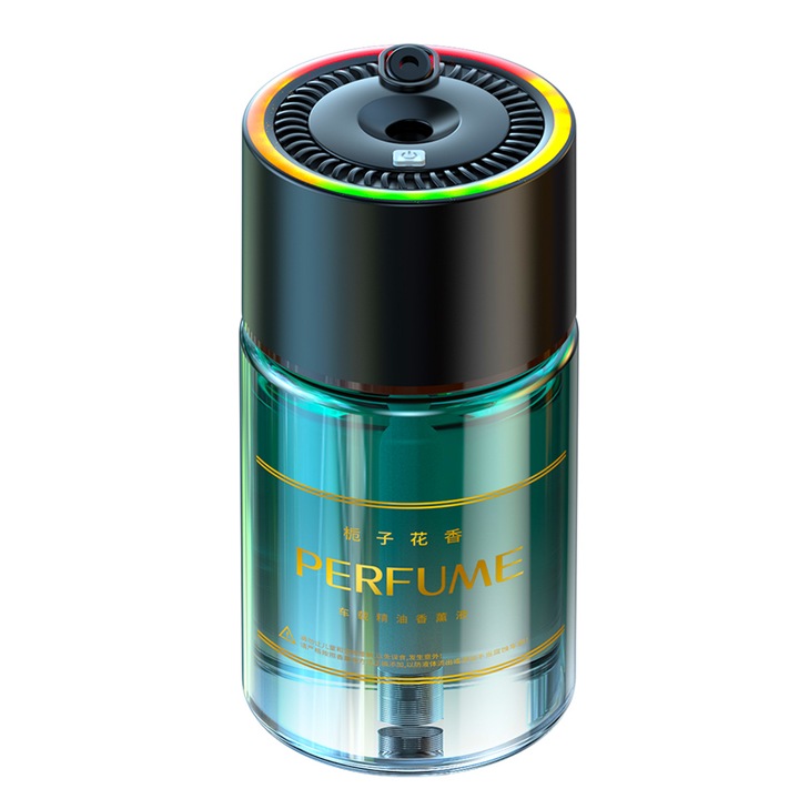 Autós párásító diffúzorral, modern design, 120ml kapacitás, átlátszó