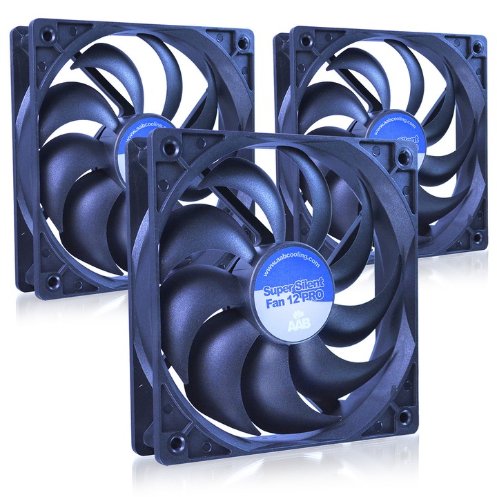 Set 3 ventilatoare AABCOOLING Super Silent Fan 12 Pro, 120x120x25mm, 90m3/h, 13.9dB