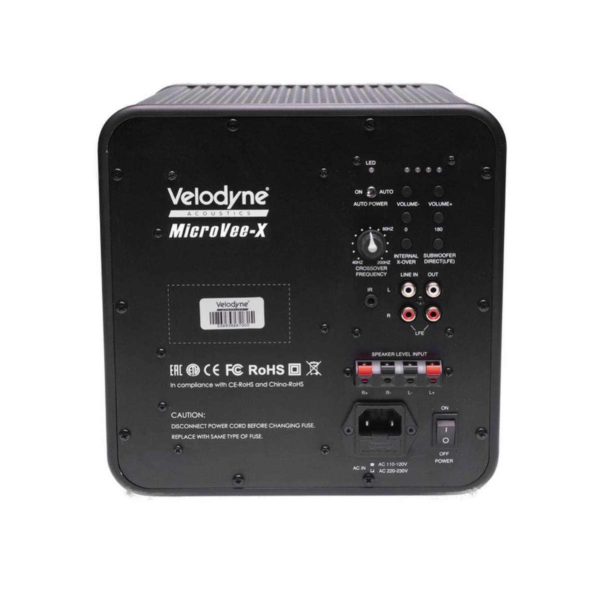Subwoofer Velodyne Acoustics MicroVee X 6.5'', Negru lucios