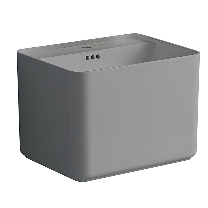 Lavoar, Gri Mat, Power color, montaj suspendat, cu gaura de baterie 50x40 cm, Alfonso