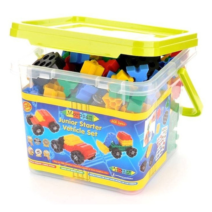 Morphun Starter Járművek Építőkészlet, 200 elemes, sokszínű, színes útmutatóval, A3-as dobozméret