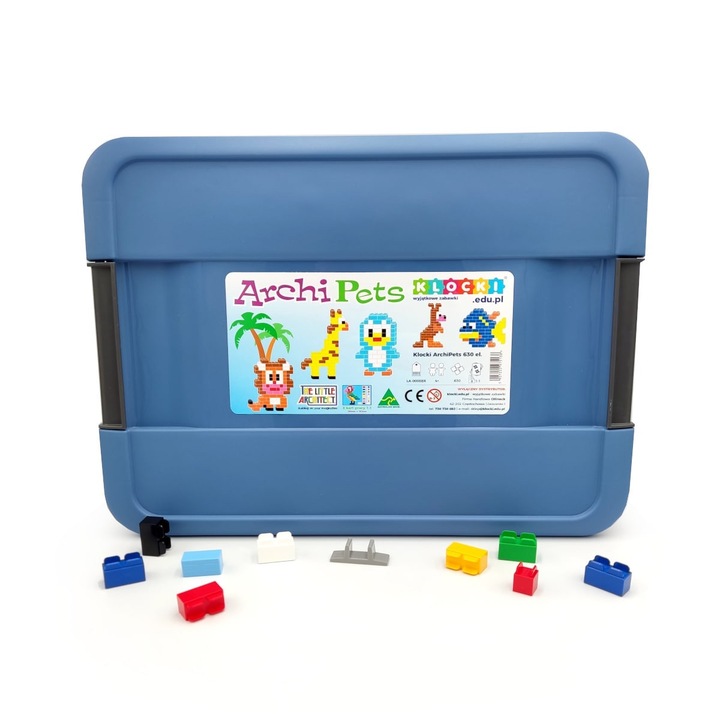 Set de constructie ArchiPets 630 el., 8 modele de animale, multicolor, pentru copii de la 5 ani