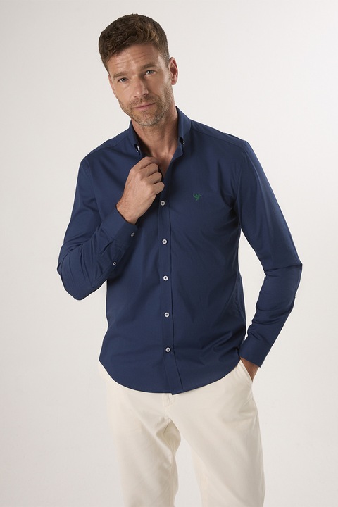 FELIX HARDY, Camasa din amestec de bumbac cu guler Oxford, Bleumarin