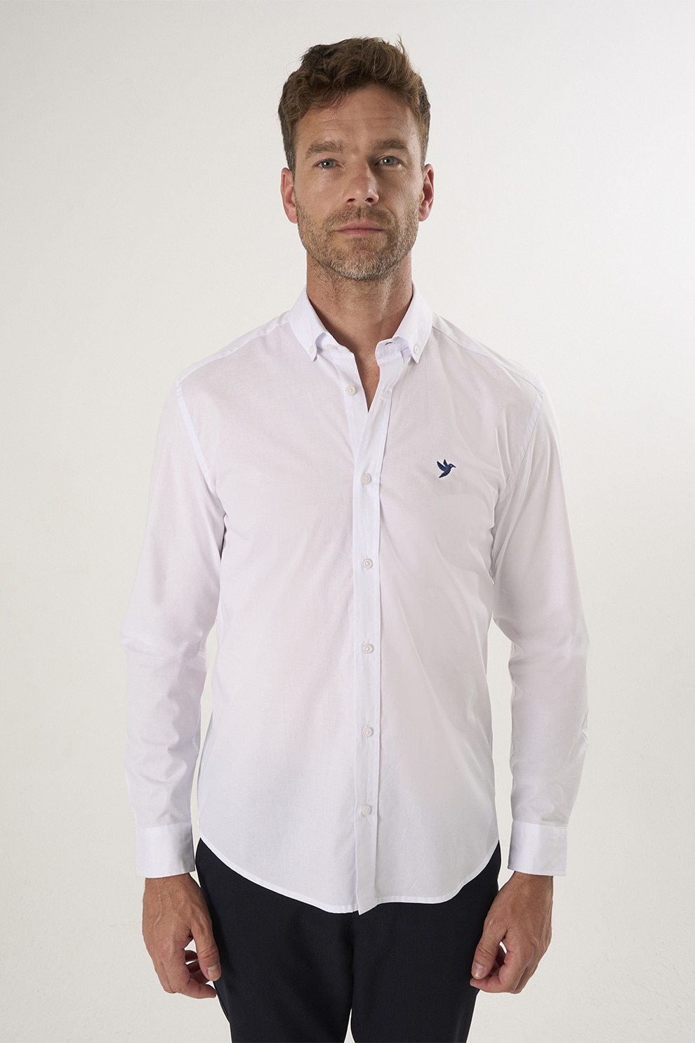 FELIX HARDY, Camasa din amestec de bumbac cu guler Oxford, Alb, XL