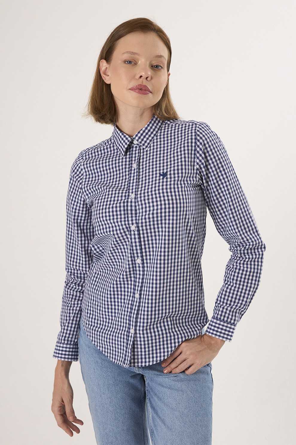 FELIX HARDY, Camasa regular-fit cu model in carouri, Alb, Indigo, S