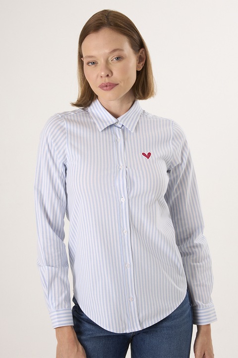 FELIX HARDY, Camasa din amestec de bumbac cu dungi, Alb/Albastru deschis