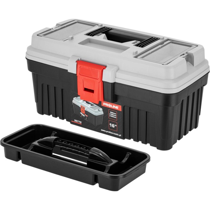 Cutie scule Proline 16", polimer întărit, capac cu organizatoare, mânăr ergonomic