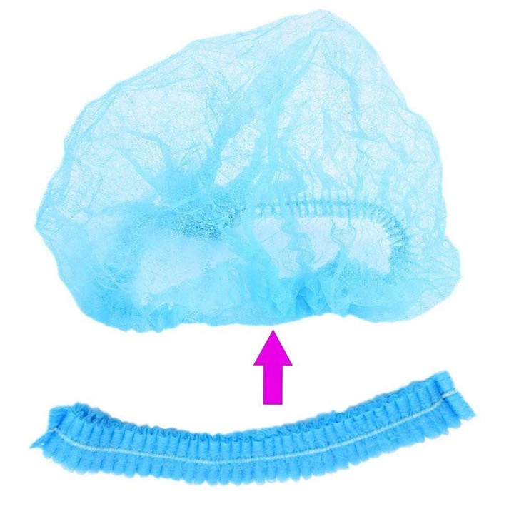 Bonete de unica folosinta, 21 inch, albastru, set 100 buc