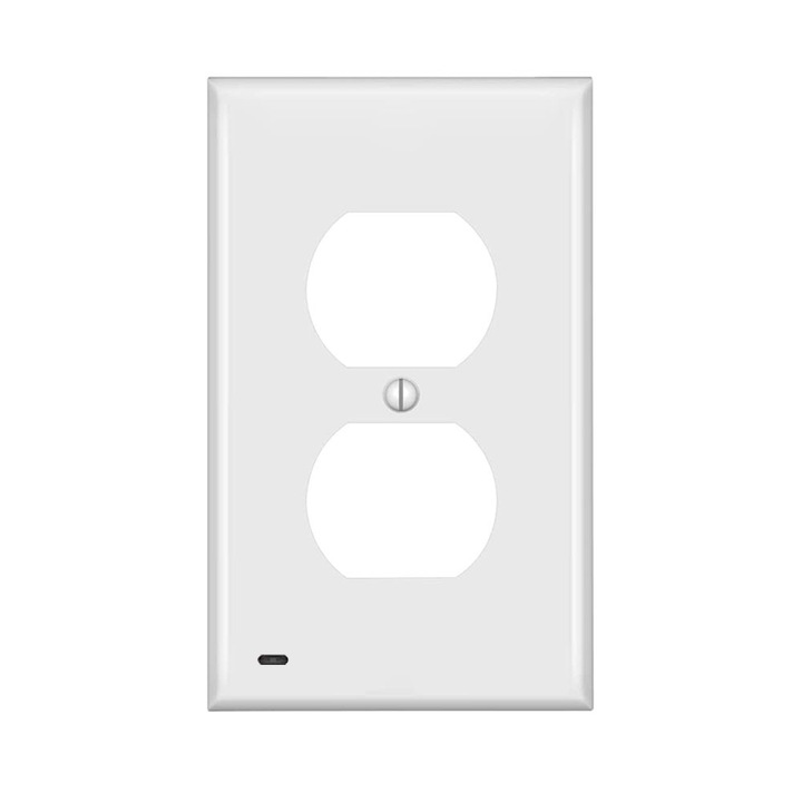 Set 2 Placi Priza cu Lumina LED, Iluminare Difuza, Alb, Standard