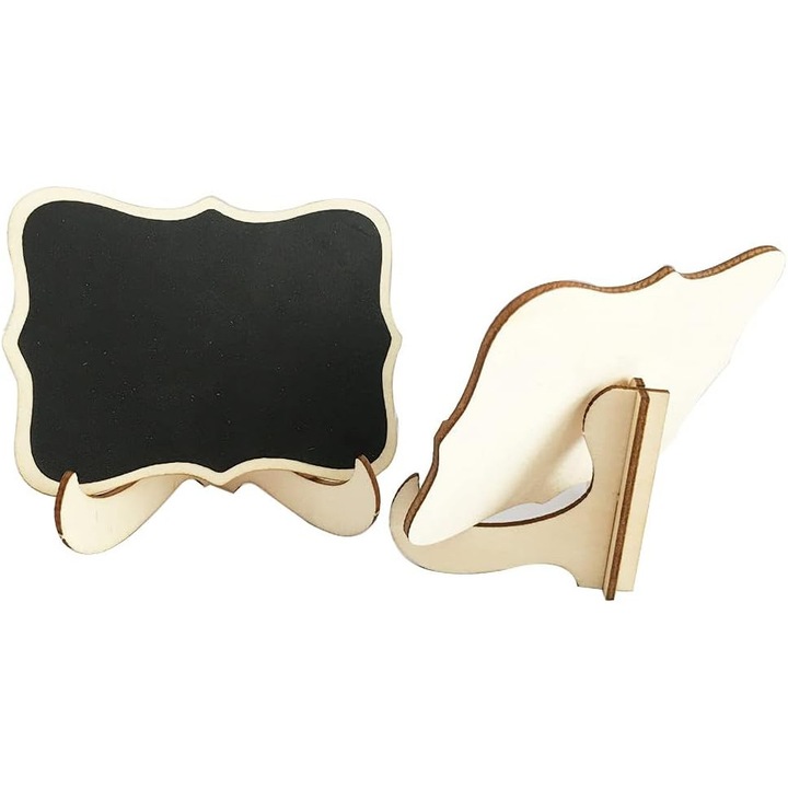 10 db fekete mini fa asztal szett 10x7.5cm levehető tartóval