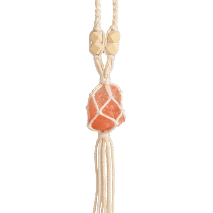 Ornament suspendat sare Himalaya, cristale, roz, 10x5cm