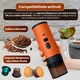 Espressor portabil reincarcabil, Step Out, aparat de cafea cu incalzire rapida, compatibil cu capsule Nespresso/Dolce Gusto/cafea macinata, 15 bari, baterie 7800 mAh, incarcare USB-C, display digital, portabil pentru masina, birou, camping, portocaliu