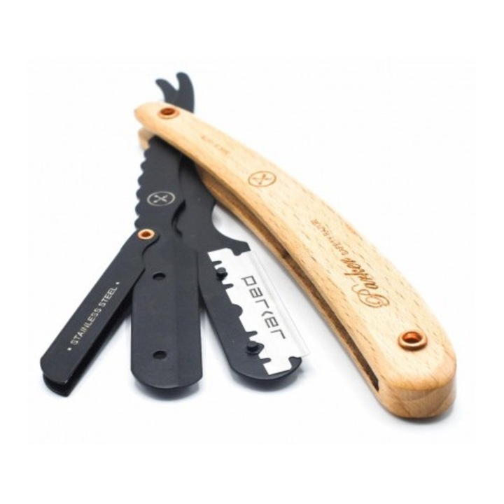 Бръснач Parker SRPBA, неръждаема стомана, дървена дръжка