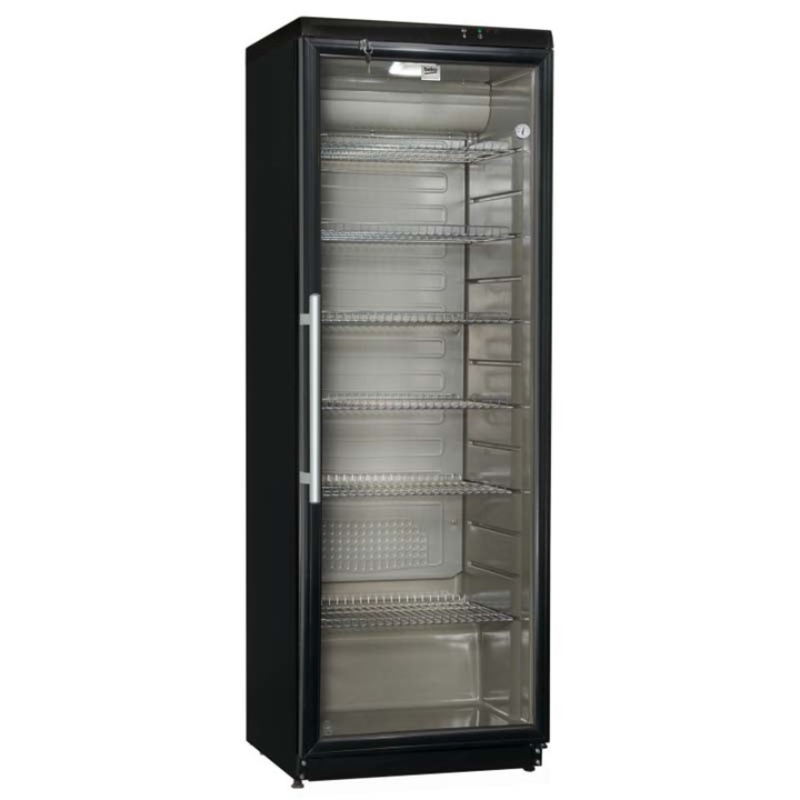 Frigider vitrina Beko ADN 203B BP, 350 litri, 600x600x1730mm, negru, cu roti