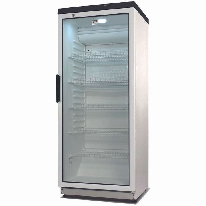 Frigider vitrina Beko ADN 200/2 BP, 6 rafturi reglabile, usa din sticla, 145x60cm