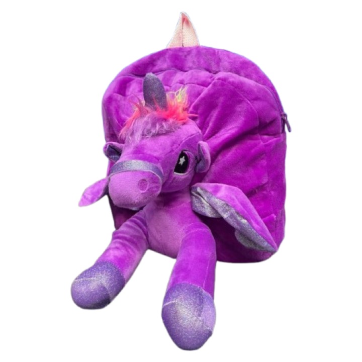 Ghiozdanel de plus, unicorn, 30x27 cm, mov