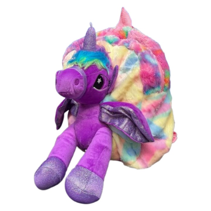 Ghiozdanel de plus, unicorn, 30x27 cm, multicolor