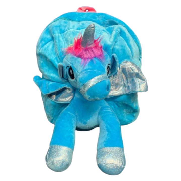 Ghiozdanel de plus, unicorn, 30x27 cm, albastru