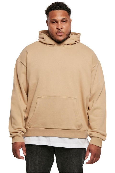 Urban Classics, Hanorac de bumbac cu buzunar kangaroo, Bej inchis