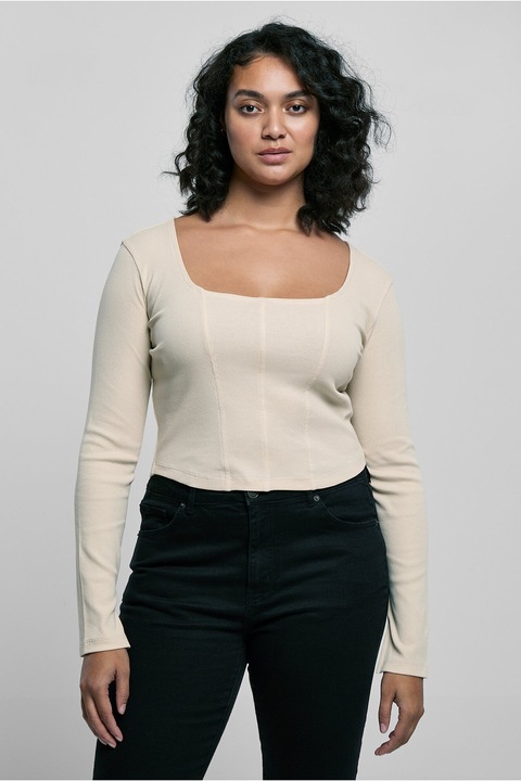 Urban Classics, Bluza cu decolteu patrat, Bej deschis