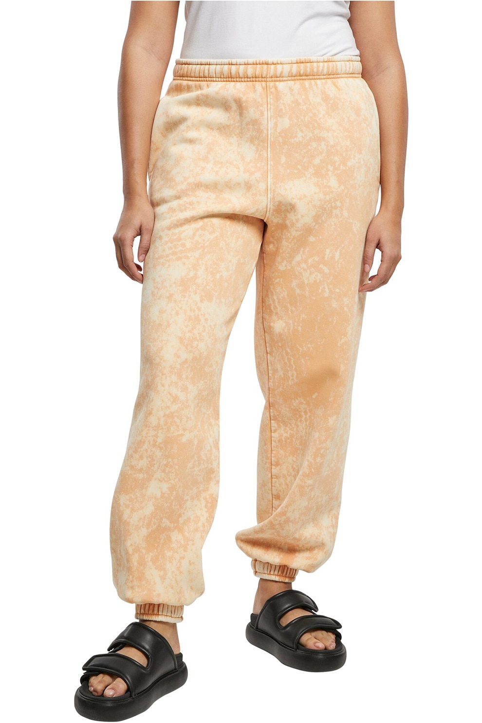 Urban Classics, Pantaloni sport cu model si talie elastica, Portocaliu pal, S