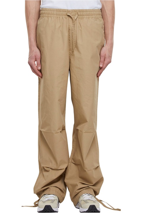 Urban Classics, Pantaloni relaxed fit cu snur in talie, Bej