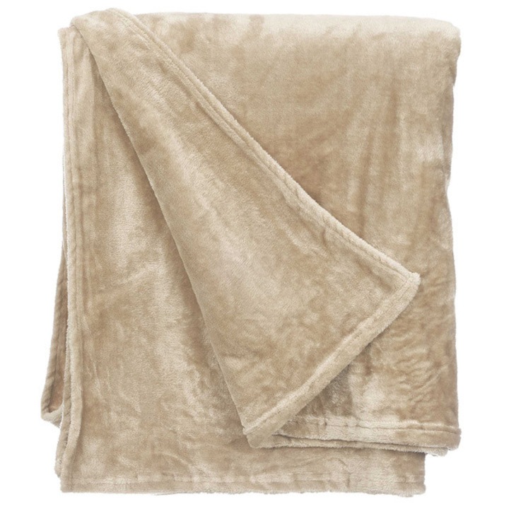 Patura din plus 180 x 220 cm, bej - bej