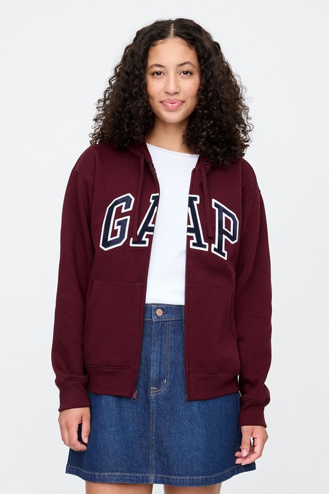 GAP, Hanorac cu fermoar si maneci cazute, Visiniu