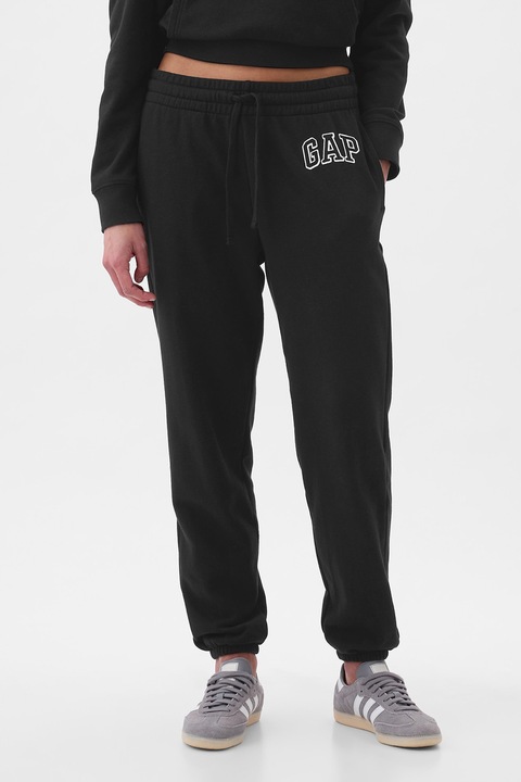 GAP, Pantaloni de trening cu snur de ajustare in talie, Negru