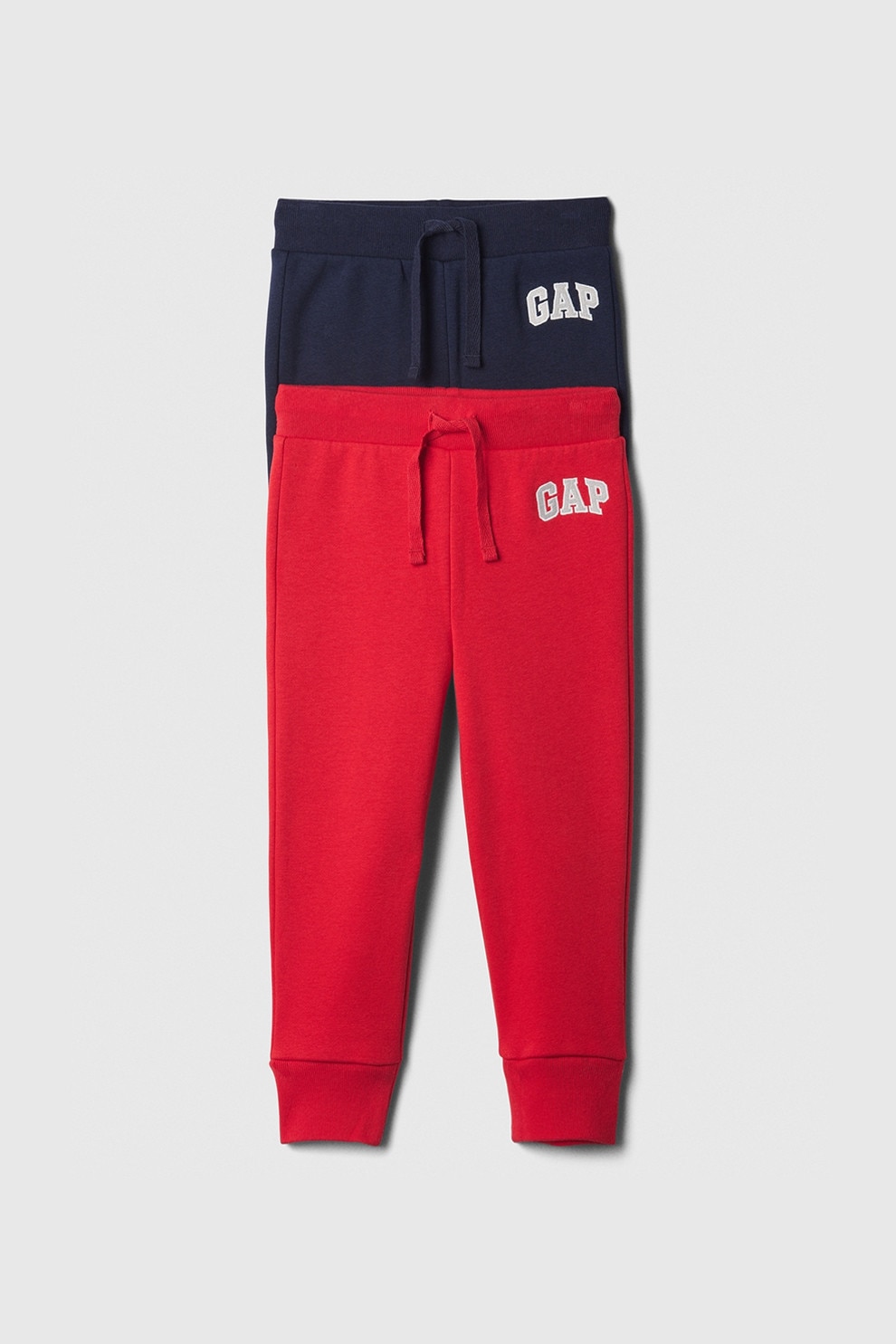 GAP, Set de pantaloni de trening din amestec de bumbac - 2 perechi, Rosu, Bleumarin, 80 CM