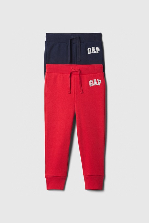 GAP, Set de pantaloni de trening din amestec de bumbac - 2 perechi, Rosu/Bleumarin